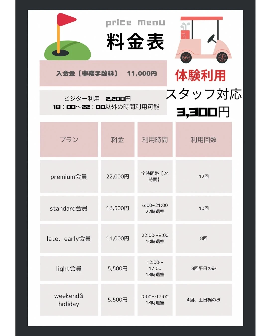 幅広いコースとサポート