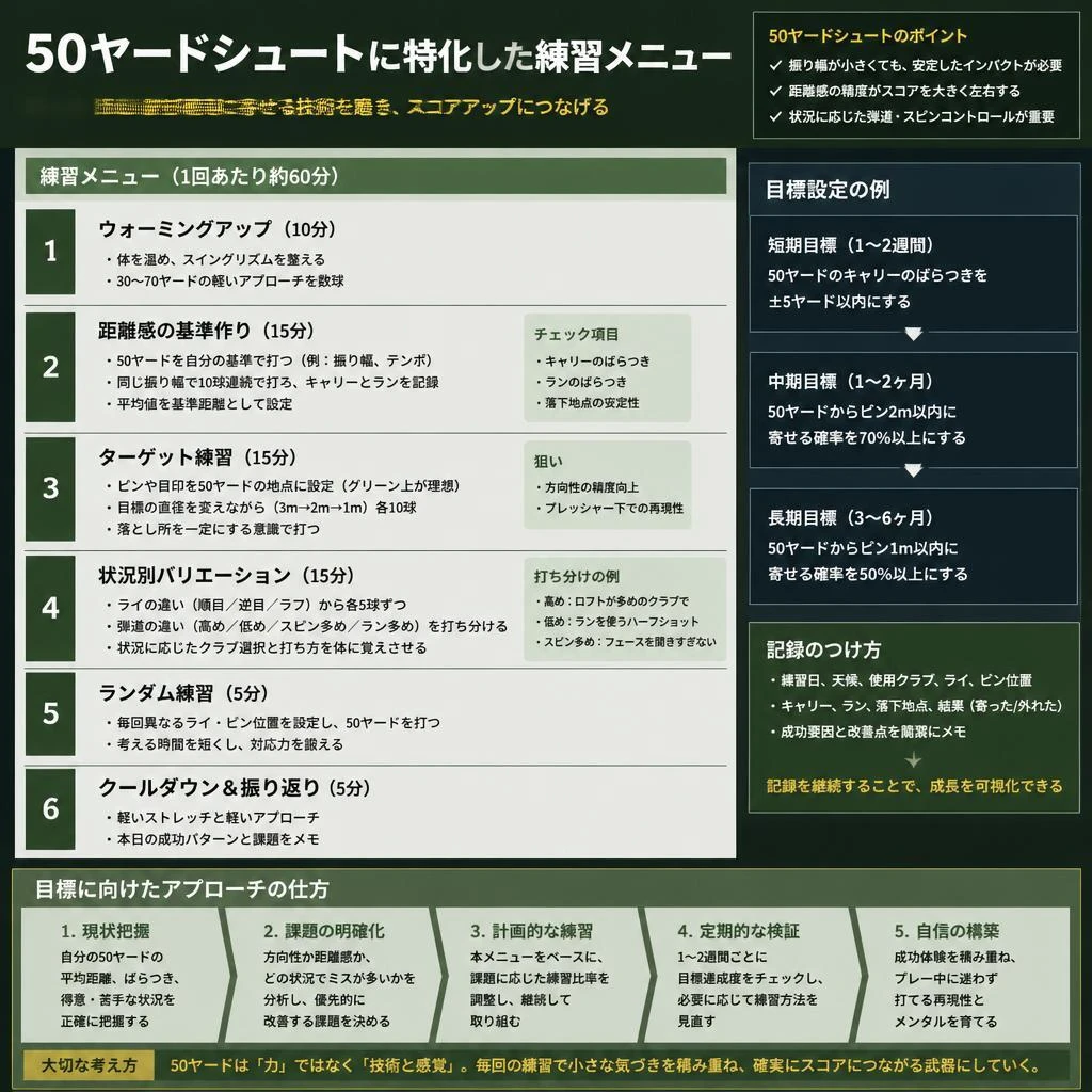 50ヤードショットの練習メニュー